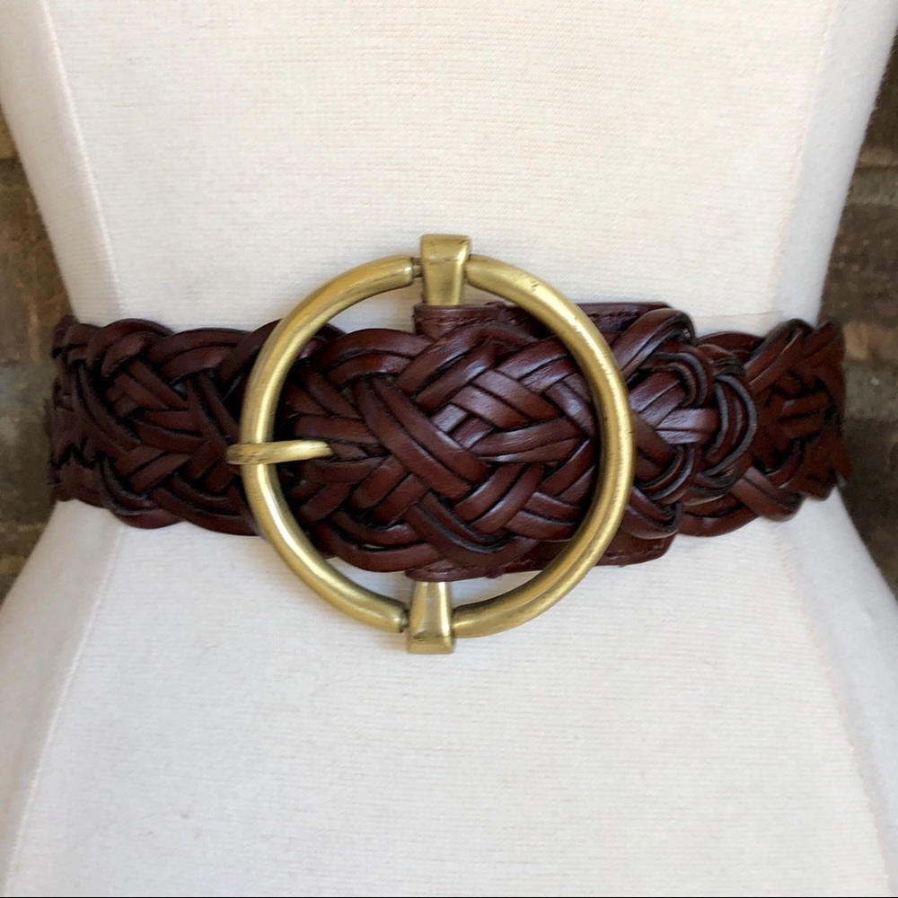 Chinese Laundry Belt M Leather Wide Brown